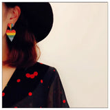 Colorful Star Lips Tassel Earrings with Cubic Zirconia