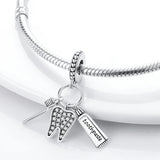 925 Silver Healthy Teeth Toothbrush Dangle Charm Bead for Bracelet Necklace