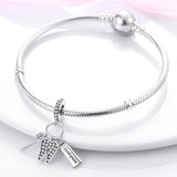 925 Silver Healthy Teeth Toothbrush Dangle Charm Bead for Bracelet Necklace
