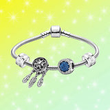 925 Silver Dream Catcher Snake Bone Chain Bracelet Set DIY Bracelet Female