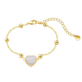 925 Sterling Silver Couples Pearl Charm Bracelet