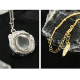 925 Silver Crystal Stone Necklace Vintage Bohemia Bead Chain Pendant