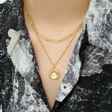 925 Silver Crystal Stone Necklace Vintage Bohemia Bead Chain Pendant