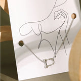 925 Silver Double U-shaped Chain Necklace for Women
