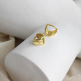925 Silver Hoop Earrings Womens Geometric Triangle Large Jewelry
