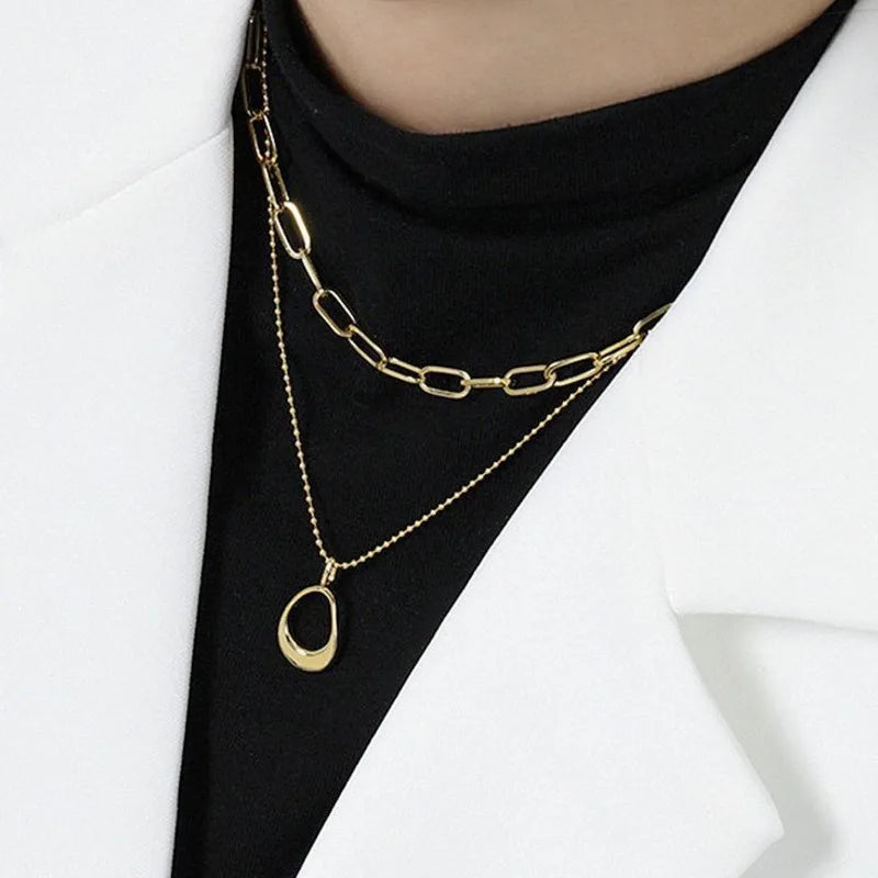 925 Silver Kpop Drop Necklaces for Women