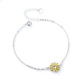 925 Silver Daisy Bracelet Fresh Sun Flower Student Hand Jewelry