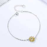 925 Silver Daisy Bracelet Fresh Sun Flower Student Hand Jewelry