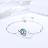 925 Silver Daisy Bracelet Fresh Sun Flower Student Hand Jewelry