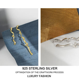 925 Silver Spiral Stud Earring Women Asymmetry Minimalist Gift Jewelry