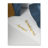 925 Silver Spiral Stud Earring Women Asymmetry Minimalist Gift Jewelry