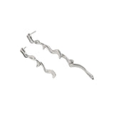 925 Silver Spiral Stud Earring Women Asymmetry Minimalist Gift Jewelry