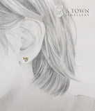 925 Real Money 14K Bow Knot Zircon Small Stud Earrings For Women