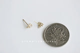 925 Real Money 14K Bow Knot Zircon Small Stud Earrings For Women