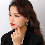 925 Real Silver Abalone Shell Retro Earrings Jewelry For Women