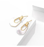 925 Real Silver Abalone Shell Retro Earrings Jewelry For Women