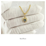 925 Silver Aquamarine Heart Necklace Personalized Jewelry Gift