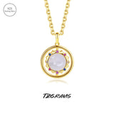 925 Real Silver Double-sided Pattern Necklace with Eight Stars Charm