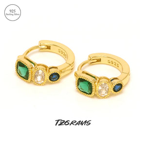 925 Silver Emerald Earrings - Delicate Unique Jewelry