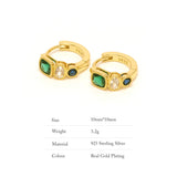 925 Silver Emerald Earrings - Delicate Unique Jewelry