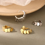 925 Real Silver Exaggerated Vintage Earrings Sequin Geometric Glossy