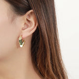 925 Real Silver Exaggerated Vintage Earrings Sequin Geometric Glossy