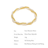925 Real Silver Bracelet with Elastic Rope - Fine Jewelry Gift