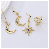 925 Silver Moon Necklace w/Zircon Collarbone Chain