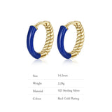 925 Silver Earrings Royal Metal Twist Ear Buckle Birthday Jewelry