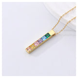925 Real Silver Personalized Colorful Zircon Rainbow Necklace For Women