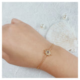 925 Silver Hexagram Moon Stone Bracelet for Woman