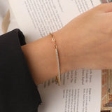 925 Silver Bracelet with Lab Diamond Splicing Chain