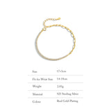 925 Silver Bracelet with Lab Diamond Splicing Chain