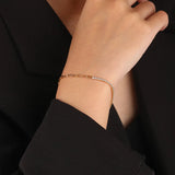 925 Silver Bracelet with Lab Diamond Splicing Chain
