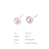 925 Silver Plated Earrings with Natural Pearl