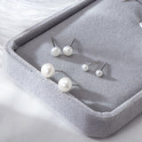 925 Silver Plated Earrings with Natural Pearl