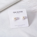 925 Silver Plated Earrings with Natural Pearl