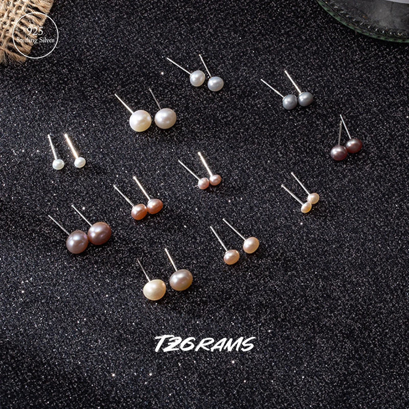 925 Silver Plated Earrings with Natural Pearl