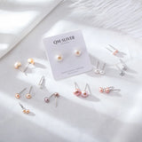 925 Silver Plated Earrings with Natural Pearl