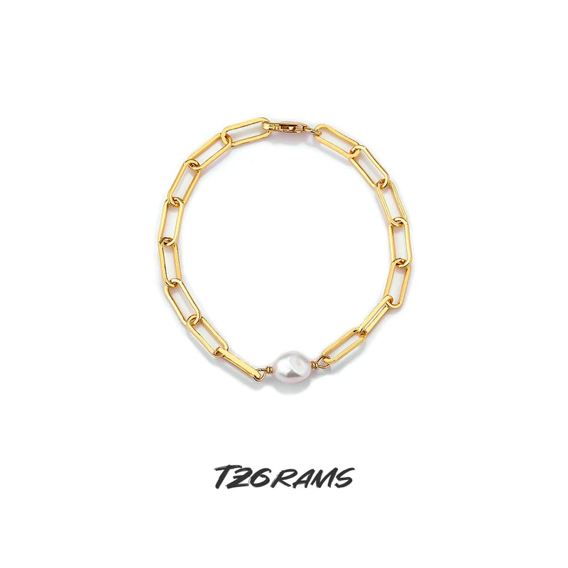 925 Silver Baroque Pearl Bracelet Retro Adjustable Jewelry