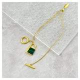925 Silver Letter Agate or Malachite Bracelet for Women