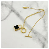 925 Silver Letter Agate or Malachite Bracelet for Women
