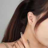 925 Silver Moon & Star Earrings Plated With Zircon