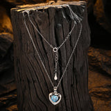 925 Real Silver Simulated Diamond Heart Pendant Necklace