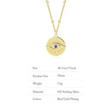 925 Silver Vintage Coin Necklace with Devil's Eye Party