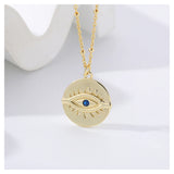 925 Silver Vintage Coin Necklace with Devil's Eye Party