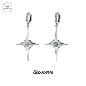 925 Silver Vintage Diamond Earrings Men Women Cross Party Jewelry