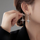 925 Silver Vintage Diamond Earrings Men Women Cross Party Jewelry