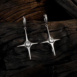 925 Silver Vintage Diamond Earrings Men Women Cross Party Jewelry