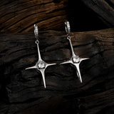 925 Silver Vintage Diamond Earrings Men Women Cross Party Jewelry